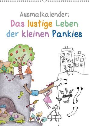 Ausmalkalender: Das lustige Leben der kleinen Pankies (Wandkalender 2018 DIN A2 hoch) von Langenkamp,  Heike