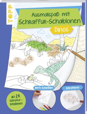 Ausmalspaß mit Schraffur-Schablonen Dinos von frechverlag