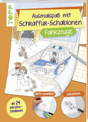 Ausmalspaß mit Schraffur-Schablonen Fahrzeuge von frechverlag