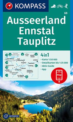 KOMPASS Wanderkarte 68 Ausseerland, Ennstal, Tauplitz von KOMPASS-Karten GmbH