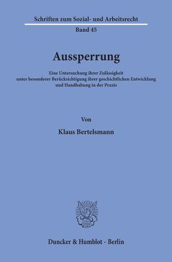 Aussperrung. von Bertelsmann,  Klaus