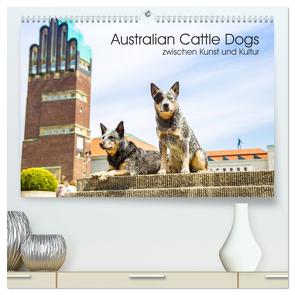 Australian Cattle Dogs zwischen Kunst und Kultur (hochwertiger Premium Wandkalender 2024 DIN A2 quer), Kunstdruck in Hochglanz von Verena Scholze,  Fotodesign