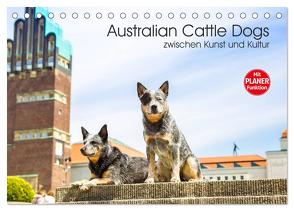 Australian Cattle Dogs zwischen Kunst und Kultur (Tischkalender 2024 DIN A5 quer), CALVENDO Monatskalender von Verena Scholze,  Fotodesign