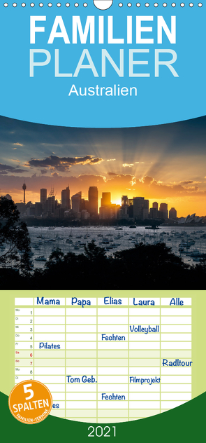 Australien – Familienplaner hoch (Wandkalender 2021 , 21 cm x 45 cm, hoch) von Gann (magann),  Markus