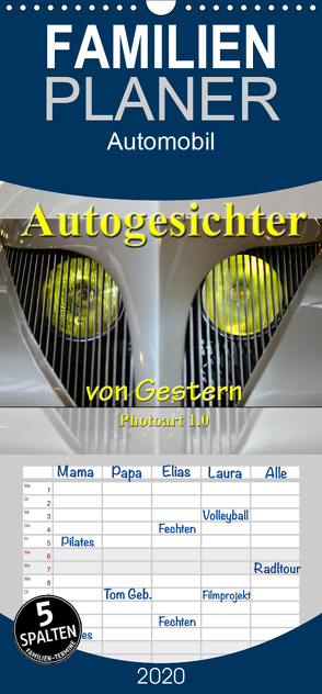 Autogesichter von Gestern Photoart 1.0 – Familienplaner hoch (Wandkalender 2020 , 21 cm x 45 cm, hoch) von Laue,  Ingo