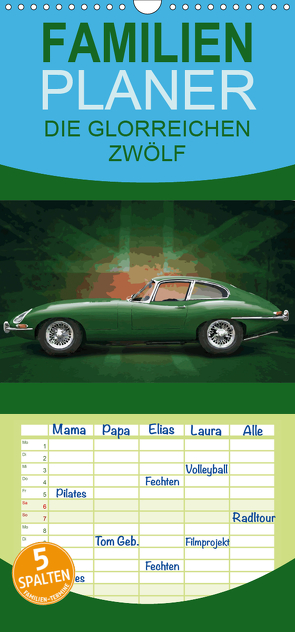 AUTOMOBIL: DIE GLORREICHEN ZWÖLF – Familienplaner hoch (Wandkalender 2021 , 21 cm x 45 cm, hoch) von Freiwah,  Tom, Oldtimer-Art.de