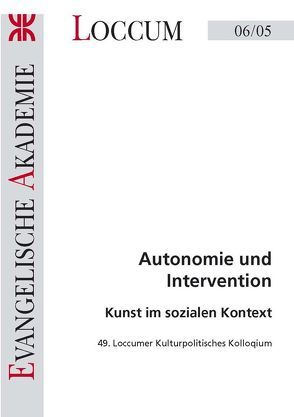 Autonomie und Intervention von Burmeister,  Hans P