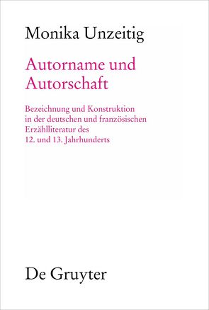 Autorname und Autorschaft von Unzeitig,  Monika