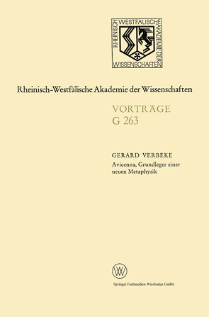 Avicenna, Grundleger einer neuen Metaphysik von Verbeke,  Gerard