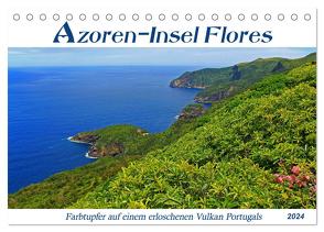 Azoren-Insel Flores – Farbtupfer auf einem erloschenen Vulkan Portugals (Tischkalender 2024 DIN A5 quer), CALVENDO Monatskalender von Thiem-Eberitsch,  Jana