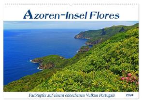 Azoren-Insel Flores – Farbtupfer auf einem erloschenen Vulkan Portugals (Wandkalender 2024 DIN A2 quer), CALVENDO Monatskalender von Thiem-Eberitsch,  Jana