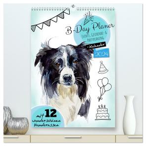 B-DAY PLANER – Aquarell Hunderassen – Für Termine, Geschenke, Eventdetails & mehr (hochwertiger Premium Wandkalender 2024 DIN A2 hoch), Kunstdruck in Hochglanz von MD-Publishing,  MD-Publishing