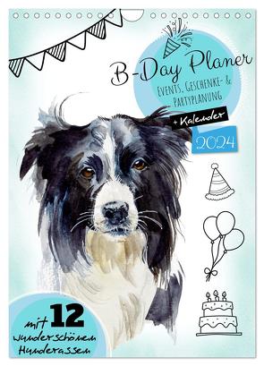 B-DAY PLANER – Aquarell Hunderassen – Für Termine, Geschenke, Eventdetails & mehr (Wandkalender 2024 DIN A4 hoch), CALVENDO Monatskalender von MD-Publishing,  MD-Publishing