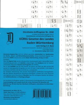 DürckheimRegister® für DÜRIG: BADEN-WÜRTTEMBERG, C.H. Beck Verlag von Dürckheim,  Constantin von, Herrmann,  Alexander, Zimmer,  Tim-Niklas