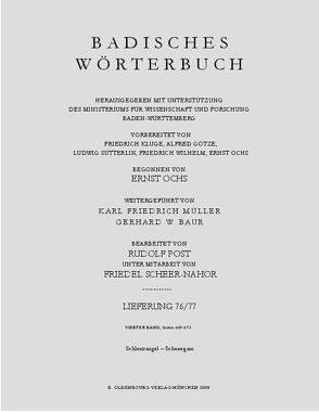 Badisches Wörterbuch / Schlenzangel–Schneegans von Streck,  Tobias