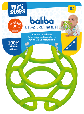 Ravensburger ministeps 4150 baliba – Flexibler Ball, Greifling und Beißring – Baby Spielzeug ab 0 Monate – grün