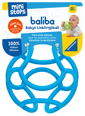 Ravensburger ministeps 4149 baliba – Flexibler Ball, Greifling und Beißring – Baby Spielzeug ab 0 Monate – blau