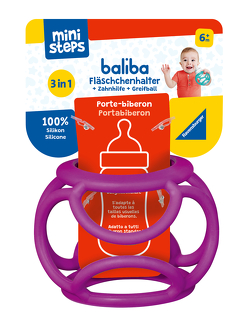 Ravensburger ministeps 4146 baliba Fläschchenhalter – Flexibler Greifling zum eigenständigen Trinken – Baby Spielzeug ab 6 Monate – lila