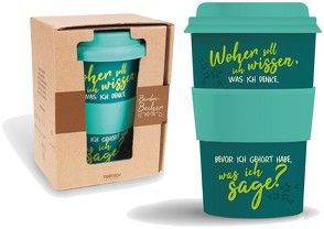 Bamboo Becher to go „Woher soll ich wissen…“ 400 ml für Kaffee/Tee