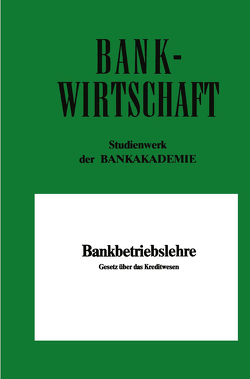 Bankbetriebslehre von Szagunn,  Volkhard