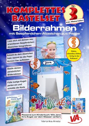 Bastelset Bilderrahmen “Seepferdchen” – für Kinder, leicht zu basteln, ausschneiden, kleben von Adolphi,  Matthias, Aretz,  Veronika