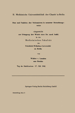 Bau und Funktion der Nebenniere in neuerer Betrachtungsweise von von Lucadou,  Walter