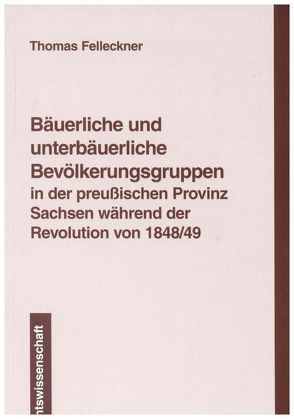 Bäuerliche und unterbäuerliche Bevölkerungsgruppen in der preussischen Provinz Sachsen während der Revolution von 1848/49 von Felleckner,  Thomas