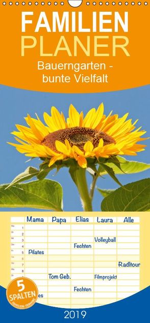 Bauerngarten – bunte Vielfalt – Familienplaner hoch (Wandkalender 2019 , 21 cm x 45 cm, hoch) von Bölts,  Meike