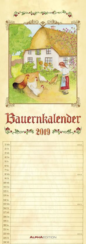 Bauernkalender 2019 – Streifenkalender von ALPHA EDITION