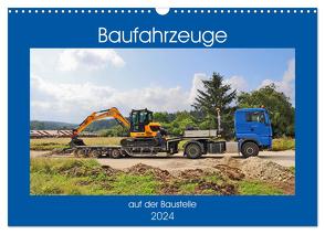 Baufahrzeuge auf der Baustelle (Wandkalender 2024 DIN A3 quer), CALVENDO Monatskalender von Geiger,  Günther