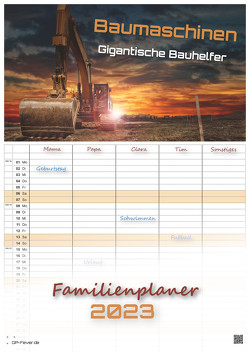 Baumaschinen – gigantische Bauhelfer – 2023 – Kalender DIN A3 – (Familienplaner) von GP-Fever.de