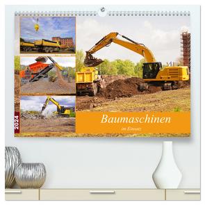 Baumaschinen im Einsatz (hochwertiger Premium Wandkalender 2024 DIN A2 quer), Kunstdruck in Hochglanz von Bildergalerie - Babett Paul,  Babetts