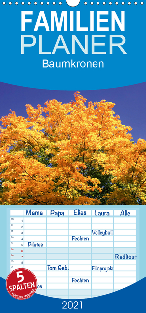 Baumkronen – Familienplaner hoch (Wandkalender 2021 , 21 cm x 45 cm, hoch) von Jaeger,  Thomas