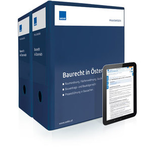 Baurecht in Österreich von DI Erdkönig,  Rainer, Dr. Brodner,  Peter, Dr. Cech,  LL.M.,  Gerhard, Dr. Katzlinger,  Dan, Dr. Koller,  Yvonne, Dr. Mantler-Pewal,  Sabine, Dr. Miessgang,  Sabine, Dr. Pallitsch,  Philipp, Dr. Primig,  Thomas, Dr. Taban-Kizilkan,  LL.M,  Özlem, Hofrat Dr. Zraunig,  Silverius, Ing. Warminger,  Michael, Mag. Drösler,  Christina, Mag. Fleisch,  Manuel, Mag. Frank,  Rainer, Mag. Humer,  Claudia, Mag. Ludwig,  Daniel, Mag. Paoli,  Christoph, Mag. Rindler,  Petra, Mag. Umdasch,  Dietmar, MMag. Kopf,  LL.M.,  Mathias, Univ. Prof. BM DI Dr. techn. habil Heigl,  Franz