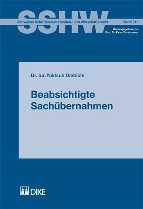 Beabsichtigte Sachübernahmen von Dietschi,  Niklaus