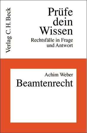 Beamtenrecht von Weber,  Achim