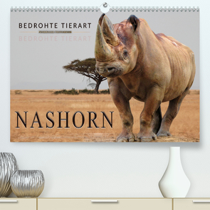 Bedrohte Tierart – Nashorn (Premium, hochwertiger DIN A2 Wandkalender 2021, Kunstdruck in Hochglanz) von Roder,  Peter