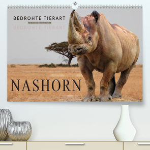 Bedrohte Tierart – Nashorn (Premium, hochwertiger DIN A2 Wandkalender 2022, Kunstdruck in Hochglanz) von Roder,  Peter