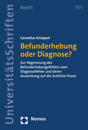 Befunderhebung oder Diagnose? von Kniepert,  Cornelius