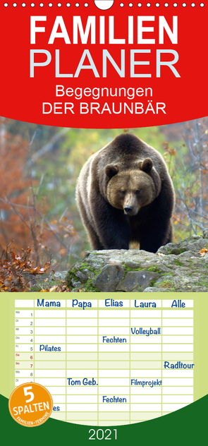 Begegnungen DER BRAUNBÄR – Familienplaner hoch (Wandkalender 2021 , 21 cm x 45 cm, hoch) von GUGIGEI