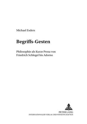 Begriffs-Gesten von Esders,  Michael