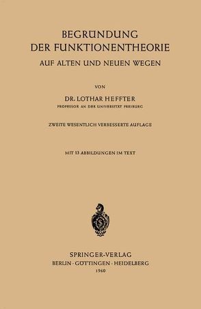 Begründung der Funktionentheorie von Heffter,  Lothar