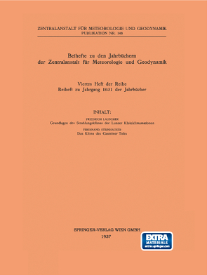 Beihefte zu den Jahrbüchern der Zentralanstalt für Meteorologie und Geodynamik von Friedrich Lauscher,  Ferdinand Steinhouser