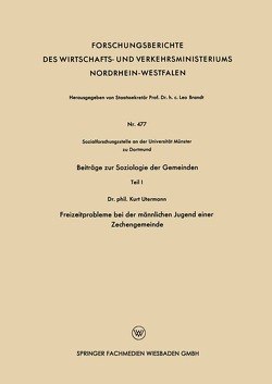 Beiträge zur Soziologie der Gemeinden von Utermann,  Kurt