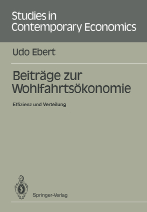 Beiträge zur Wohlfahrtsökonomie von Ebert,  Udo