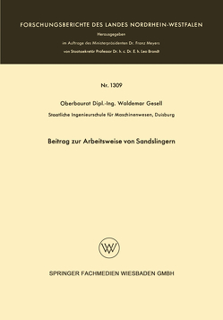 Beitrag zur Arbeitsweise von Sandslingern von Gesell,  Waldemar