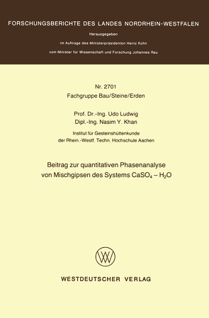 Beitrag zur quantitativen Phasenanalyse von Mischgipsen des Systems CaSO4 — H2O von Ludwig,  Udo