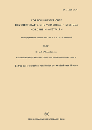 Beitrag zur statistischen Verifikation der Minderheiten-Theorie von Lejeune,  Wilhelm