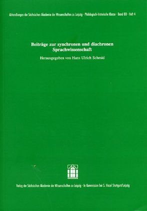 Beiträge zur synchronen und diachronen Sprachwissenschaft von Schmid,  Hans Ulrich