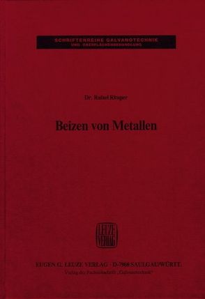 Beizen von Metallen von Rituper,  Rafael